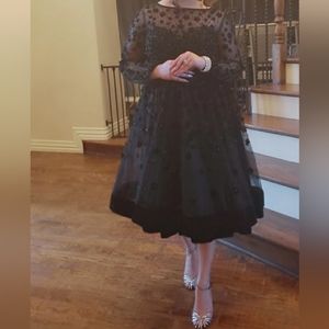 Mac Duggal long sleeve embellished gown